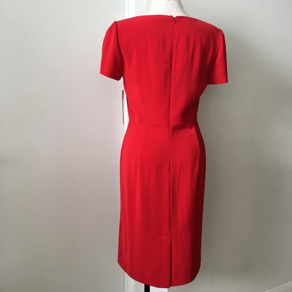 NEW DKNY DONNA KARAN RED Asymmetric DRESS Size 6 - Picture 3 of 7